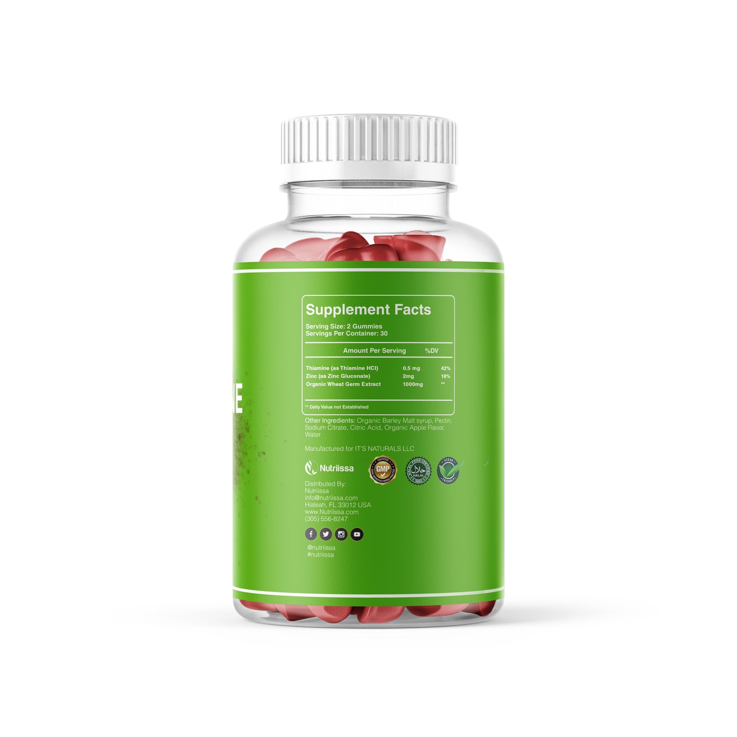 Organic Wheat Germ Extract with Thiamine and Zinc Supplements - World's First Spermidine Gummies
