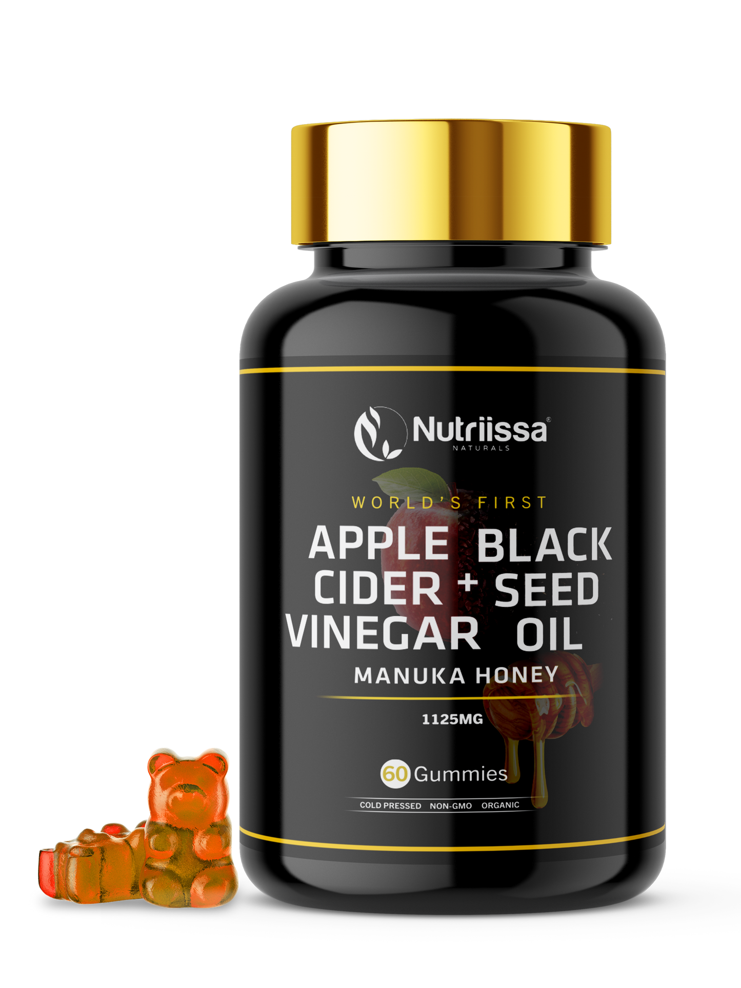 Organic Apple Cider Vinegar Gummies w/ Black Seed Oil & Raw Manuka Honey